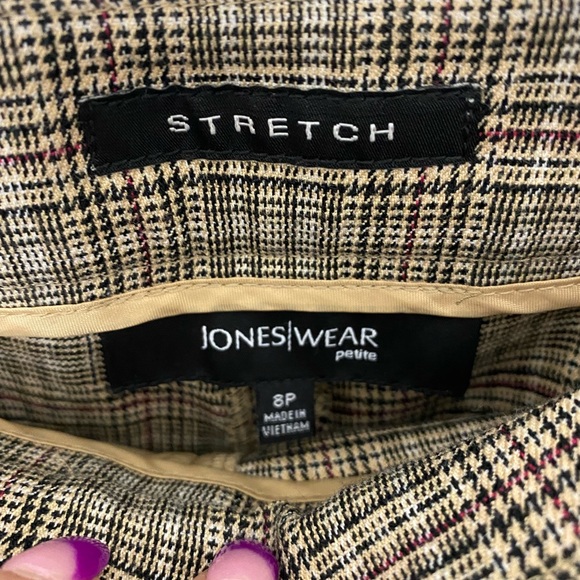 Jones wear plaid Academia pants size 8P - Picture 5 of 5